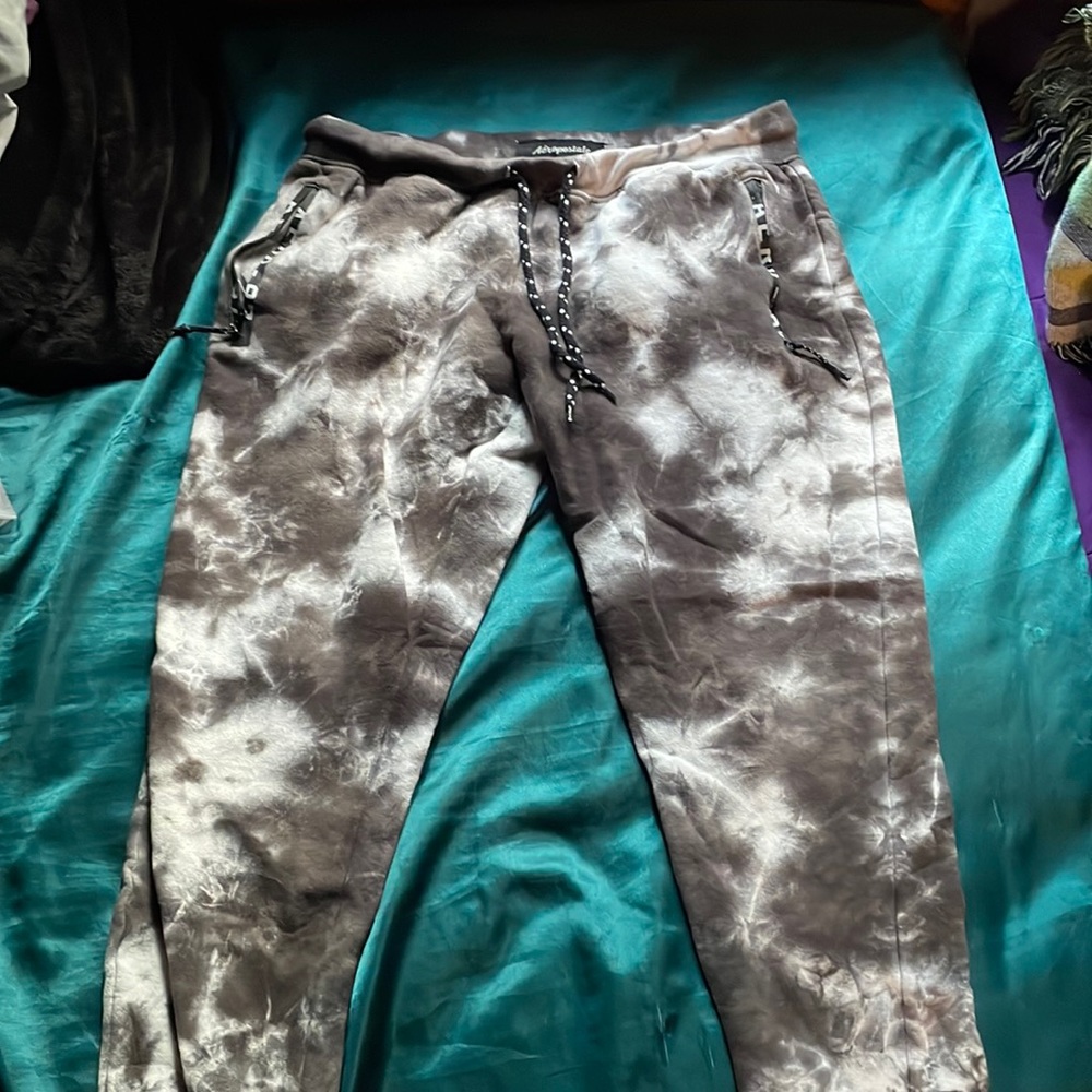 Grey and white joggers